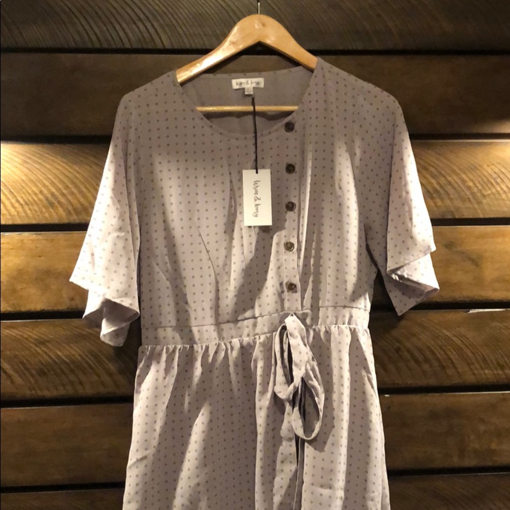 NWT Grey maternity/nursing friendly dress